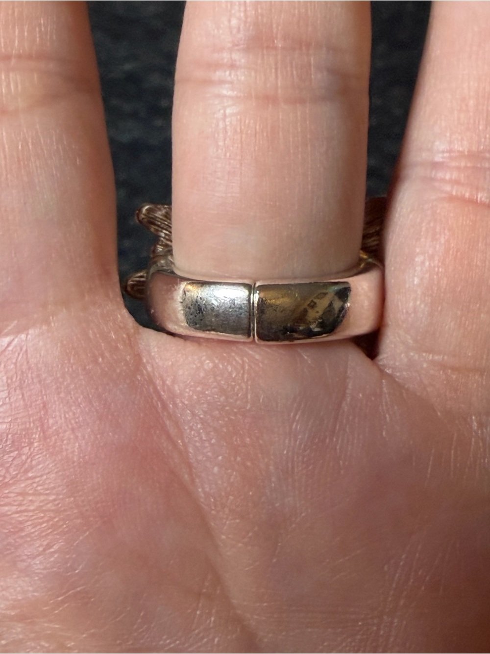 Southwestern Multicolor Statement Ring Silver Tone Stretch Size 7 - Picture 2 of 7
